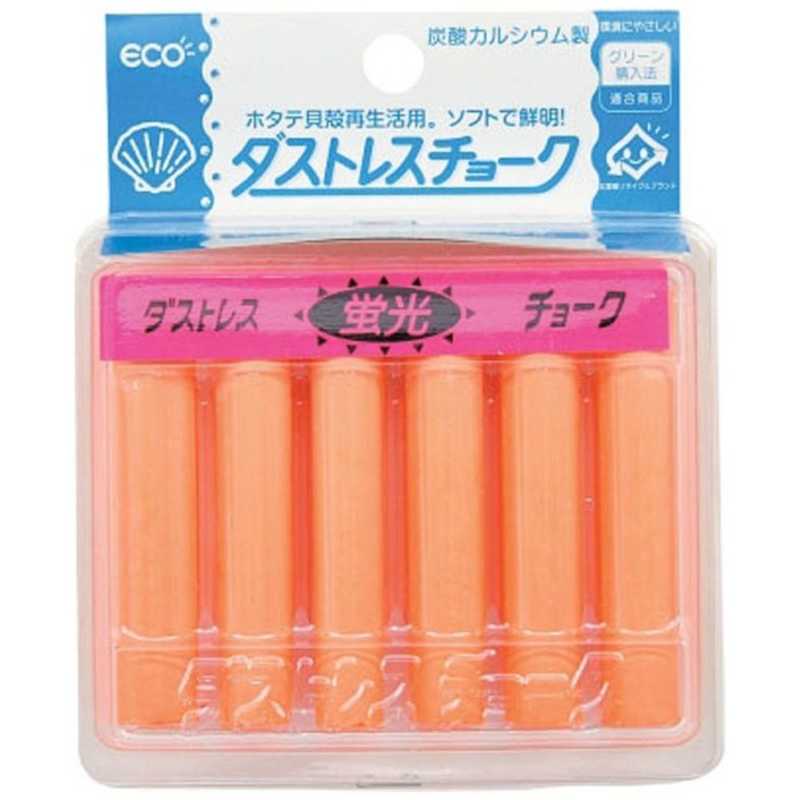 日本理化学工業 日本理化学工業 ダストレス蛍光チョーク(6本入) 橙 DCK-6-RG  PTY4505 DCK-6-RG  PTY4505