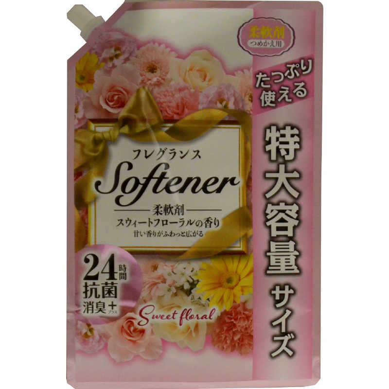 日本合成洗剤 日本合成洗剤 フレグランスソフター フローラル 詰替用 特大容量サイズ 1080ml  