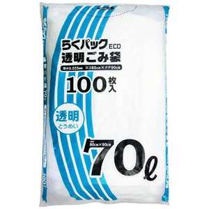 日本技研工業 PS-71TらくパックECO透明70L100枚 日本技研工業 PS-71TらくパックECO透明70L100枚