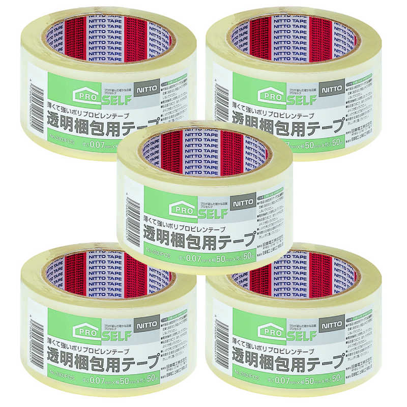 ニトムズ 超透明梱包用テープ SC‐01 48mm×50m 3巻入り J6130 20パック - 1