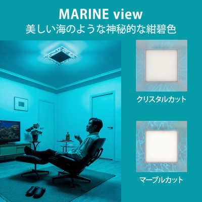 ホタルクス 導光板LEDシーリングライト HotaluX VIEW(ホタルクス ビュー) MARINE view×クリスタルカット 8畳 昼白色  リモコン付属 HLDC08V001BSG