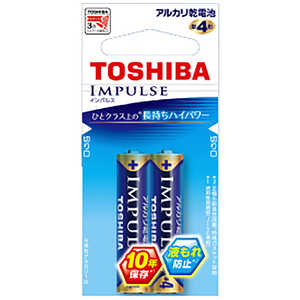東芝 TOSHIBA 「単4形乾電池」アルカリ乾電池×2本 「IMPULSE」 ドットコム専用 LR03H2EC