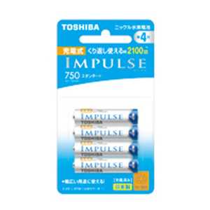 東芝　TOSHIBA ｢単4形ニッケル水素充電池｣ 4本 ｢IMPULSE｣(スタンダードタイプ) TNH-4ME 4P