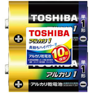東芝　TOSHIBA 【単一形】2本 アルカリ乾電池｢アルカリ1｣ LR20AN 2KP