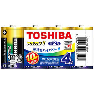 東芝 TOSHIBA 【単二形】4本 アルカリ乾電池「アルカリ1」 LR14AN 4MP 東芝 TOSHIBA 【単二形】4本 アルカリ乾電池「アルカリ1」 LR14AN 4MP