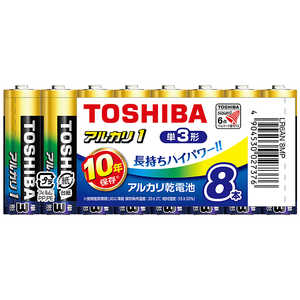 東芝　TOSHIBA 【単三形】8本 アルカリ乾電池｢アルカリ1｣ LR6AN 8MP