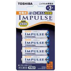 東芝 TOSHIBA 充電池(単3形4本入)「充電式IMPULSE」 TNH-3A 4P 東芝 TOSHIBA 充電池(単3形4本入)「充電式IMPULSE」 TNH-3A 4P