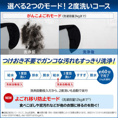 東芝 TOSHIBA 全自動洗濯機 ZABOON ザブーン 洗濯12.0kg 抗菌洗浄 AW