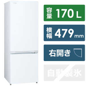 東芝　TOSHIBA 冷蔵庫 2ドア 右開き 170L GR-T17BS-W セミマットホワイト