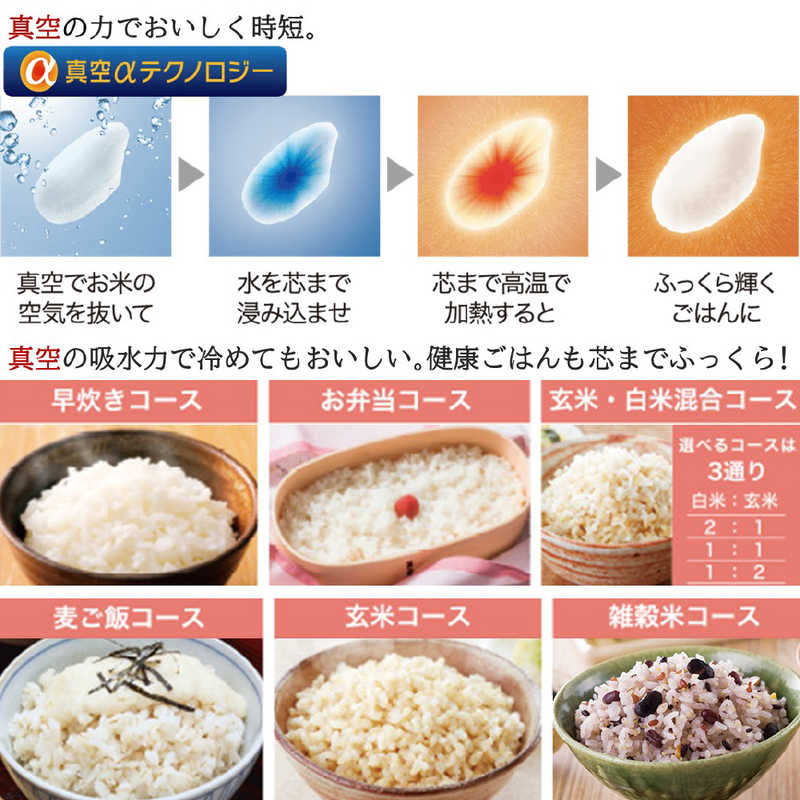 東芝　TOSHIBA 東芝　TOSHIBA 炊飯器 5.5合 炎匠炊き 真空圧力IH グランブラック RC10VSTK RC10VSTK