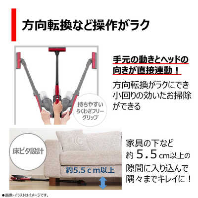 東芝 - TOSHIBA スティック型掃除機 グランレッド VC-CLW31(R) 東芝 TOSHIBA スティック型掃除機 グランレッド [サイクロン式