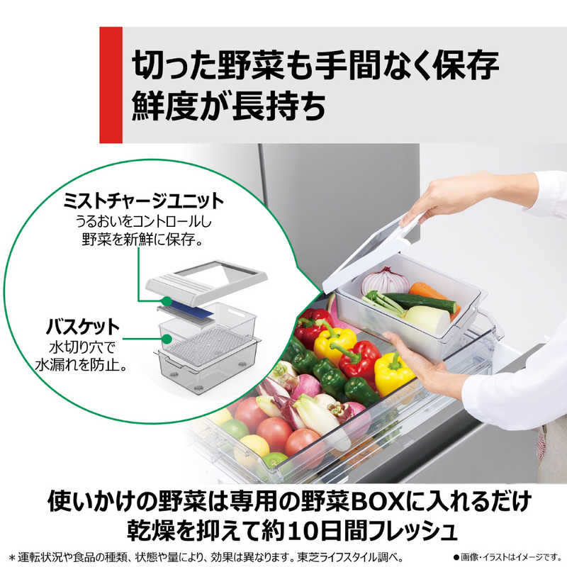 東芝　TOSHIBA 東芝　TOSHIBA 冷蔵庫 6ドア プレミアムVEGETAベジータ FZSシリーズ 幅65cm 507L フレンチドア(観音開き) GR-W510FZS-TH フロストグレージュ GR-W510FZS-TH フロストグレージュ