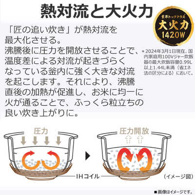 東芝 TOSHIBA 炊飯器 5.5合 炎匠炊き 真空圧力IH グランホワイト