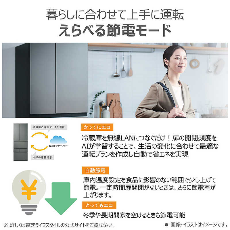 東芝　TOSHIBA 東芝　TOSHIBA 冷蔵庫 5ドア 501L 右開き VEGETA ベジータ GTMシリーズ 幅60cm エクリュホワイト GR-Y500GTM-WS GR-Y500GTM-WS