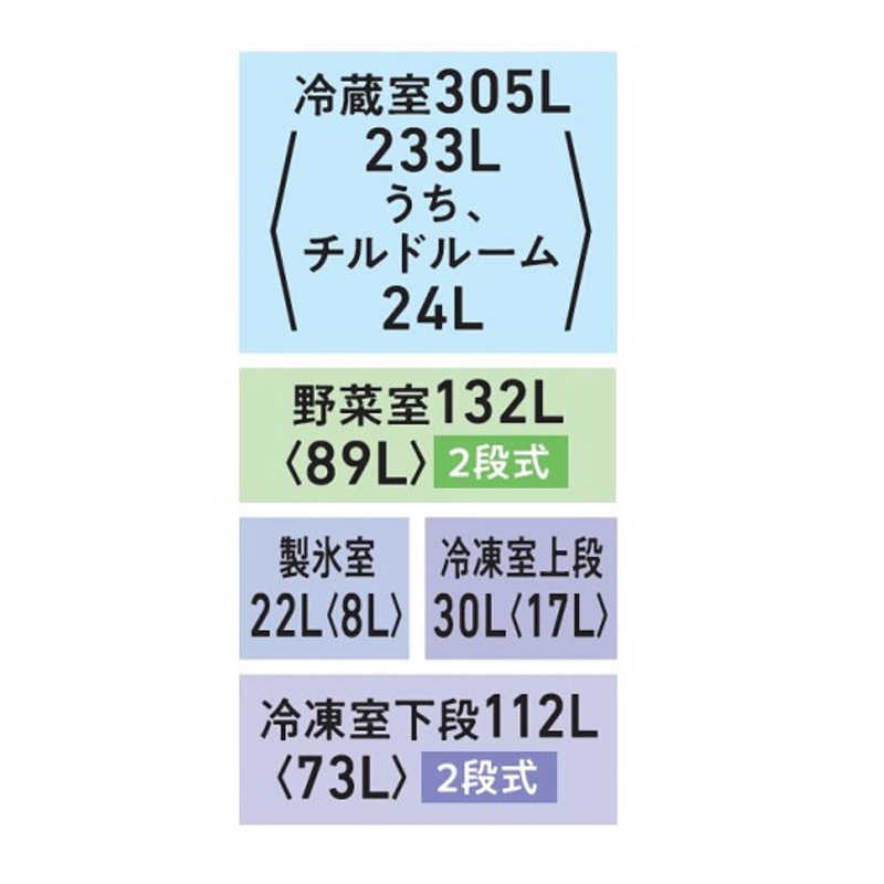 東芝　TOSHIBA 東芝　TOSHIBA 冷蔵庫 6ドア フレンチドア(観音開き) 幅68.5cm 601L グランホワイト GR-W600FK-EW GR-W600FK-EW