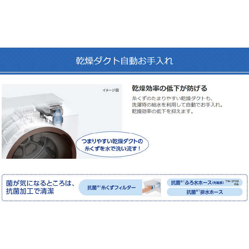 東芝　TOSHIBA 東芝　TOSHIBA ドラム式洗濯乾燥機 ZABOON ザブーン 洗濯12.0kg 乾燥7.0kg ヒートポンプ乾燥 (左開き) TW-127X8BKL-W グランホワイト TW-127X8BKL-W グランホワイト