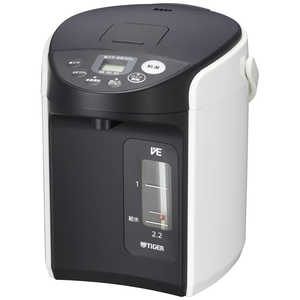 タイガー TIGER 電気ポット ホワイト 2.2L /蒸気セーブ機能つき PIQ-A221W タイガー TIGER 電気ポット ホワイト 2.2L /蒸気セーブ機能つき PIQ-A221W