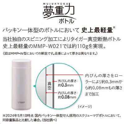 タイガー TIGER 真空断熱ボトル「600ml」 パールブラック MMJ-S060KJ