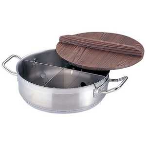 遠藤商事 《IH非対応》21-0 TKGプロ 電磁用丸型おでん鍋 (木蓋付) 小 EOD292