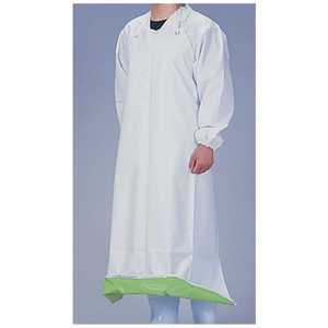 遠藤商事 機能性エプロン ガードロン 塩ビ抗菌 ひもL ホワイト/グリーン <SEP8607> SEP8607