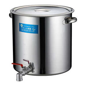 遠藤商事 SA18-8蛇口付寸胴(目盛付) 42cm 25A1インチ EZV0305 遠藤商事 SA18-8蛇口付寸胴(目盛付) 42cm 25A1インチ EZV0305
