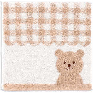 タオル美術館 ナチュラルベア チェックタオルハンカチ アイボリー TMOC