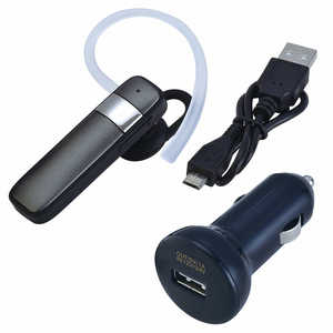 セイワ BLUETOOTH5 0 モノラルハンズフリー+USBケーブル/DC充電器 ブラック BTE123