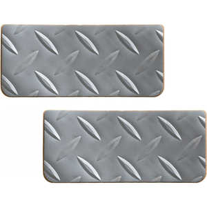 向島自動車用品製作所 ツメキズガード しま鋼板調長方形 2枚入 シルバー XG-33