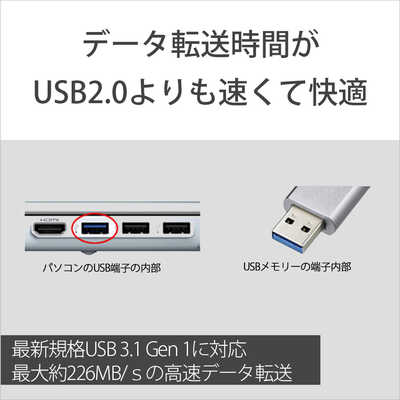 ソニー SONY USBメモリー｢ポケットビット｣[64GB/USB3.0/ノック式