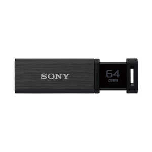 ソニー SONY USBメモリー「ポケットビット」[64GB/USB3.0/ノック式] ブラック USM64GQXB