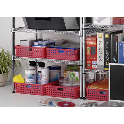 イノマタ化学 ＃4570 ストックバスケット A4 ローズP #4570 の