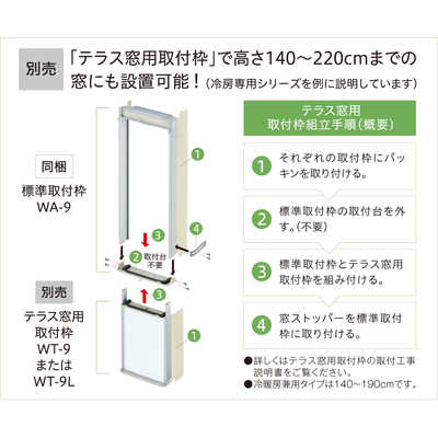 コロナ CORONA 冷房専用窓用エアコン テラス窓用取り付け枠(170～220cm 