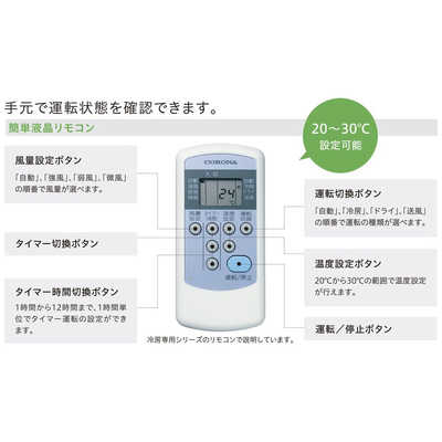 コロナルームエアコンCW-F1824R CORONA CW-F1824R(W) 窓用エアコン 冷房専用 ／ノンドレン