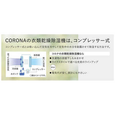 コロナ CORONA 衣類乾燥除湿機 Sシリーズ コンプレッサー方式