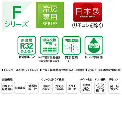 コロナ CORONA 窓用エアコン ReLaLa(リララ) Fシリーズ 冷房専用 冷房