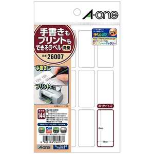 エーワン 手書きもプリントもできるラベル (はがきサイズ・角型12面×12シート) 26007 エーワン 手書きもプリントもできるラベル (はがきサイズ・角型12面×12シート) 26007