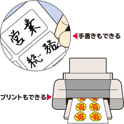 エーワン 手書きもプリントもできるラベル (はがきサイズ・角型10面×12