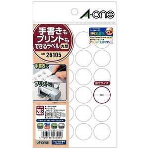 エーワン 手書きもプリントもできるラベル (はがきサイズ・丸型24面×12シート) 26105 エーワン 手書きもプリントもできるラベル (はがきサイズ・丸型24面×12シート) 26105