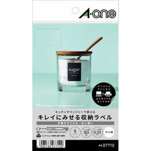 エーワン キレイにみせる収納ラベル水に強いマット紙10面 27712 エーワン キレイにみせる収納ラベル水に強いマット紙10面 27712