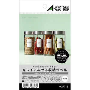 エーワン キレイにみせる収納ラベル水に強いマット紙10面 27713 エーワン キレイにみせる収納ラベル水に強いマット紙10面 27713