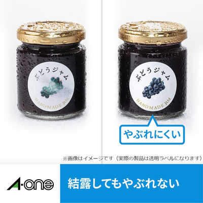 エーワン キレイにみせる収納ラベル水に強い透明フィルム6面丸型 27807