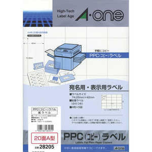 エーワン PPC(コピー)ラベル(A4サイズ・20面・100シート) 28205 エーワン PPC(コピー)ラベル(A4サイズ・20面・100シート) 28205