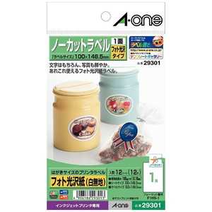 エーワン はがきサイズのプリンタラベル ノーカット フォト光沢紙(白無地) 12シート 29301 エーワン はがきサイズのプリンタラベル ノーカット フォト光沢紙(白無地) 12シート 29301