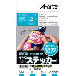 エーワン 手作りステッカー「下地が透けないタイプ」(はがきサイズ・2セット) 29425 エーワン 手作りステッカー「下地が透けないタイプ」(はがきサイズ・2セット) 29425