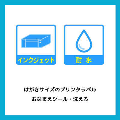 エーワン はがきサイズのプリンタラベル 洗えるお名前シール(22面・4