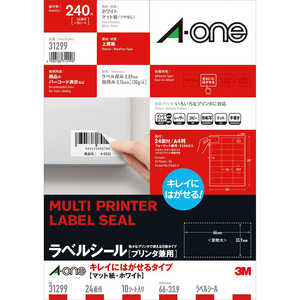 エーワン 31299 プリンタ兼用 A4 24面 四辺余白10シート エーワン 31299 プリンタ兼用 A4 24面 四辺余白10シート