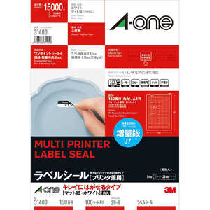 エーワン 31400 プリンタ兼用 A4 150面 四辺余白角丸 エーワン 31400 プリンタ兼用 A4 150面 四辺余白角丸