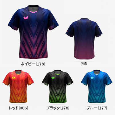 BUTTERFLY - Butterfly/バタフライ★ソピアール・シャツ★ブラックM★日本卓球協会公認 バタフライ 卓球用品 Butterfly ユニセックス フレイザー