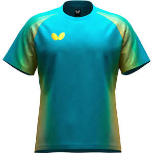 バタフライ 卓球用品 Butterfly ジェノーラ・Tシャツ [男女兼用 /Mサイズ] ターコイズブルー  (返品交換不可) 47240
