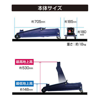 大自工業 3t油圧フロアージャッキ スーパーハイリフト FA-31 の通販